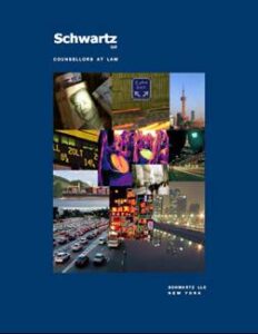 Small rectangular thumb image of blue cover of Schwartz LLC Firm Brochure with photos from around the world.